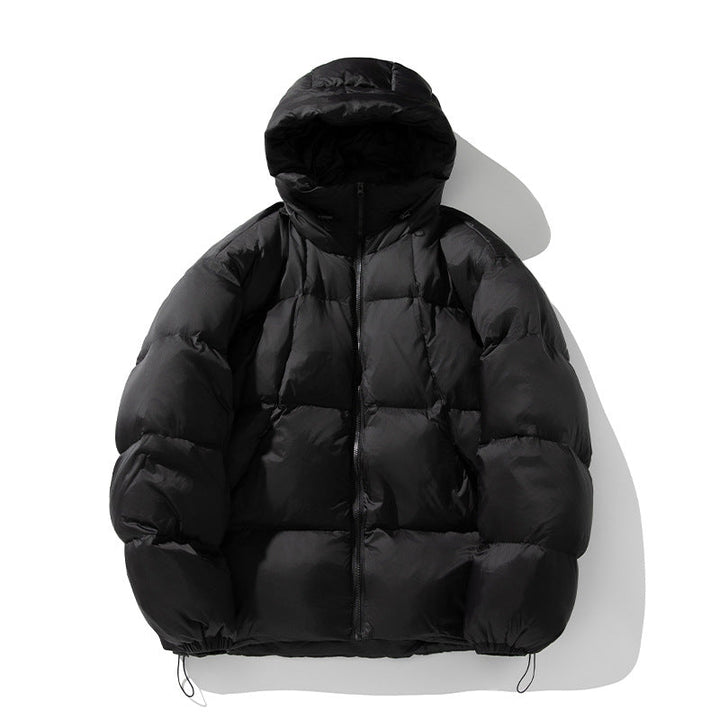 Dam Vadderad Oversize Quiltad Jacka med Huva och Drawstring