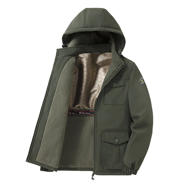 Herr Thermo-Field Parka med Fleecefoder, Reflective Heat Lager och Huva