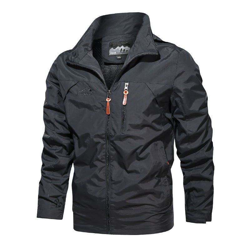 Herr lätt utomhusjacka windbreaker med vattenavvisande kappaing och ventilerande meshfoder