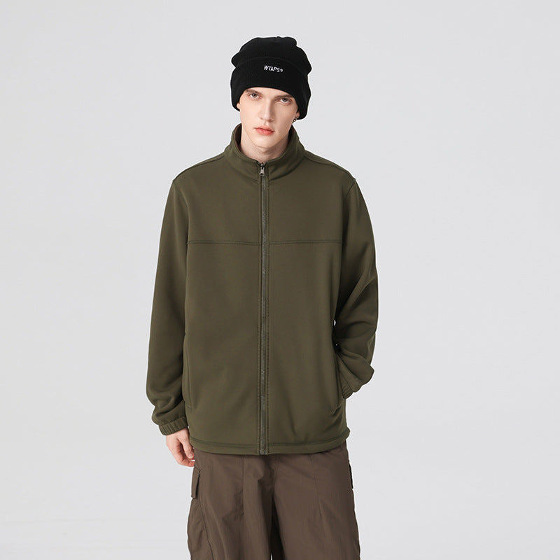 Herr Thermo-Fleece-Softshell Jacka med Ståkrage, Dragkedja Framper och Elastiska Muddar