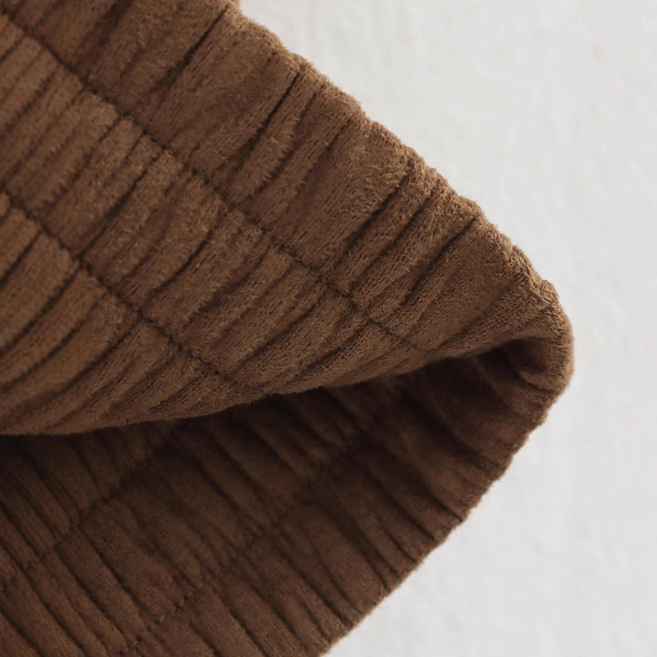 Dam Boxig Övergångsjacka i Suede Look med Skjort Krage, Applied Lock Fickor och Elastic Waist