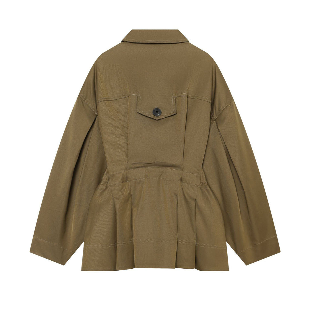 Dam oversized utility jacka med distinctive flap fickor och drawstring