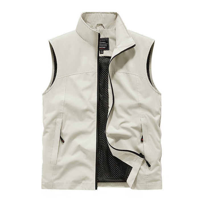 Herr Softshell Väst med Mesh Foder, Vind Resistant och Dragkedjefickor