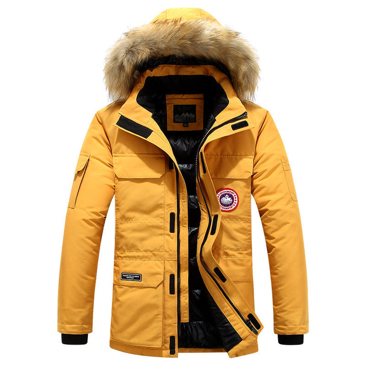 Herr Expedition Parka med Avtagbar Huva och Faux Fur Trim