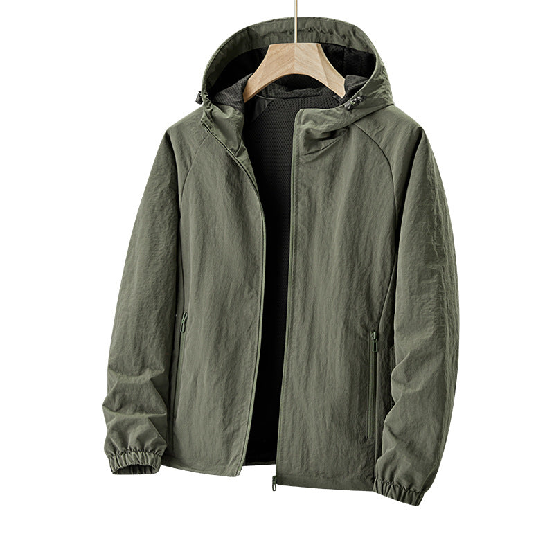 Herr Ultralight med huva Windbreaker med meshfoder och vattenavvisande Exterior