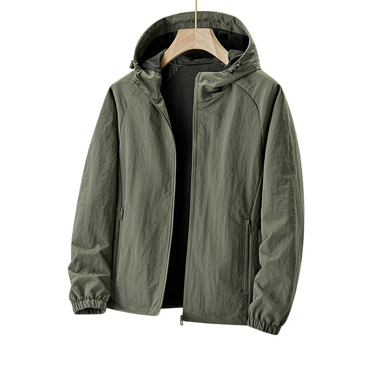 Herr Ultralight med huva Windbreaker med meshfoder och vattenavvisande Exterior