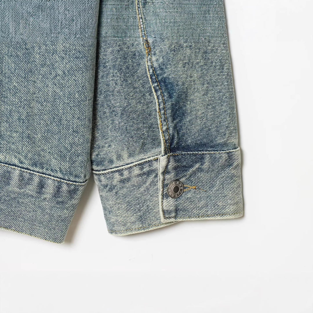 Dam oversize denimjacka in Vintage Washed look med Chest Flap fickor