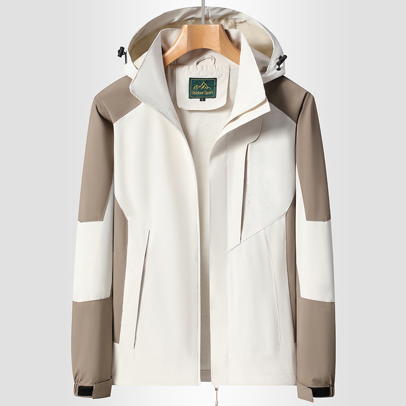 Dam softshell Trekking jacka med andningsbar membrane, justerbar huva och colorblock design