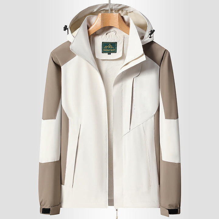 Dam softshell Trekking jacka med andningsbar membrane, justerbar huva och colorblock design