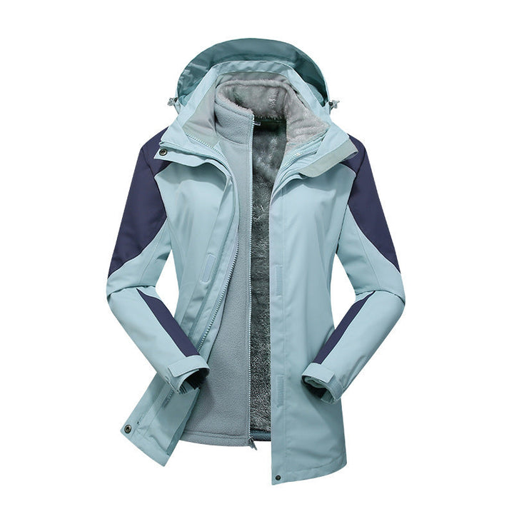 Dam två-layer softshelljacka med removable teddy fleece inner jacka och justerbar huva
