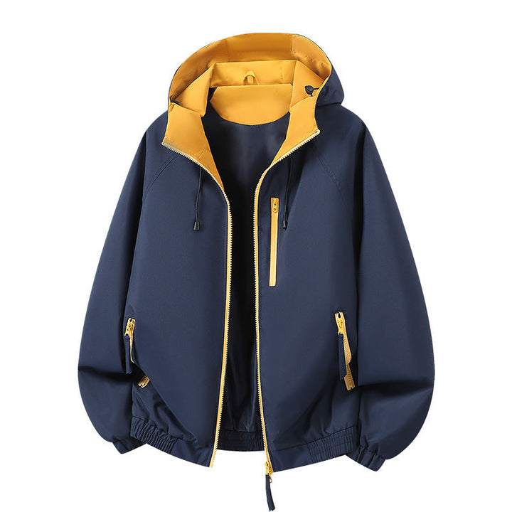 Dam lätt med huva shell jacka in urban look med kontrasterande foder, zippered fickor, och elastic fåll