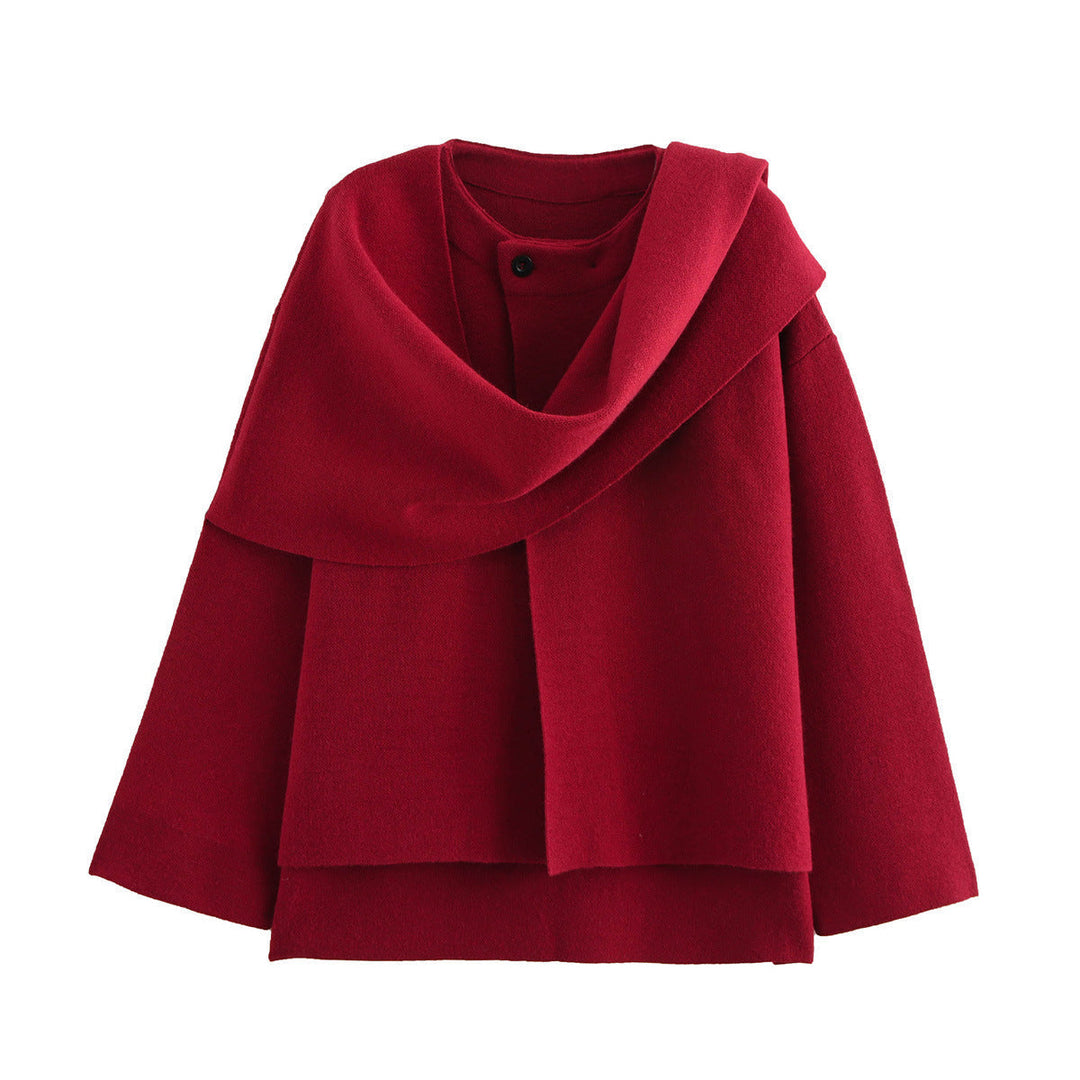 Dam Asymmetrical Poncho-Like Jacka Gjord av Mjuk Material