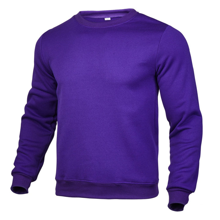 Herr Nan Klassisk Round Neck College-Tröja med Mjuk Fleece Inner Foder, Ribbad Fåll, och Reinforced Sömmar