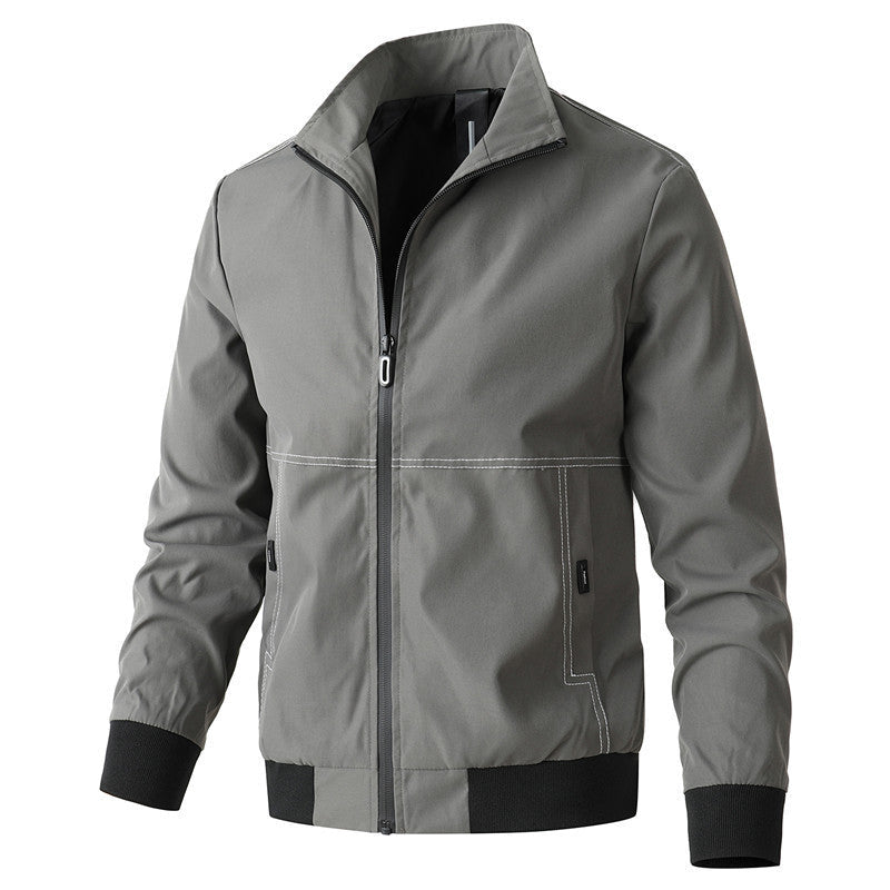 Herr Urban Minimalistisk Softshell Jacka med Huva med Concealed Dragkedja Fram