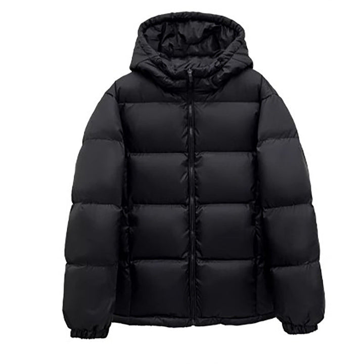 Dam quiltad pufferjacka med huva och Insulating Filling