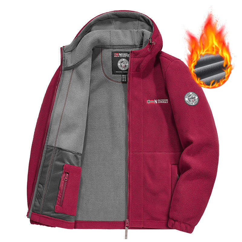 Herr Fleece Jacka med Praktisk Krage Protection