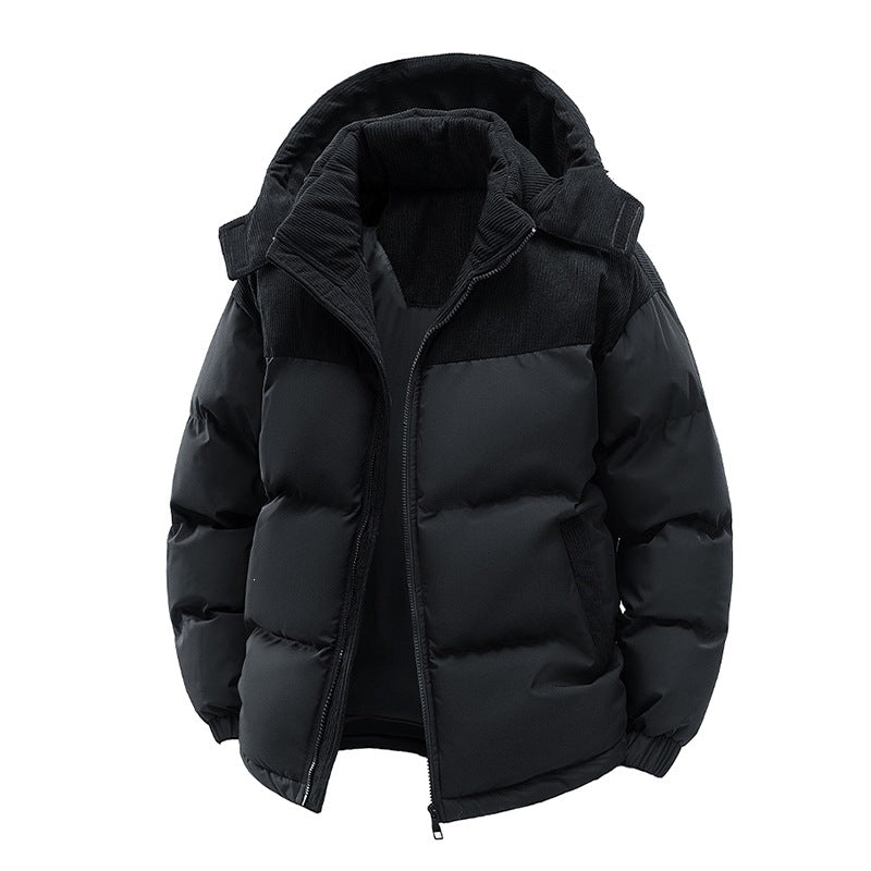 Dam Thermo Puffer Kort Jacka med Cord Shoulder och Huva Krage