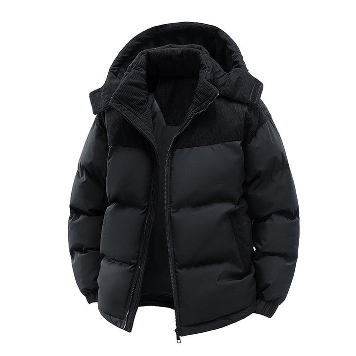 Dam Thermo Puffer Kort Jacka med Cord Shoulder och Huva Krage