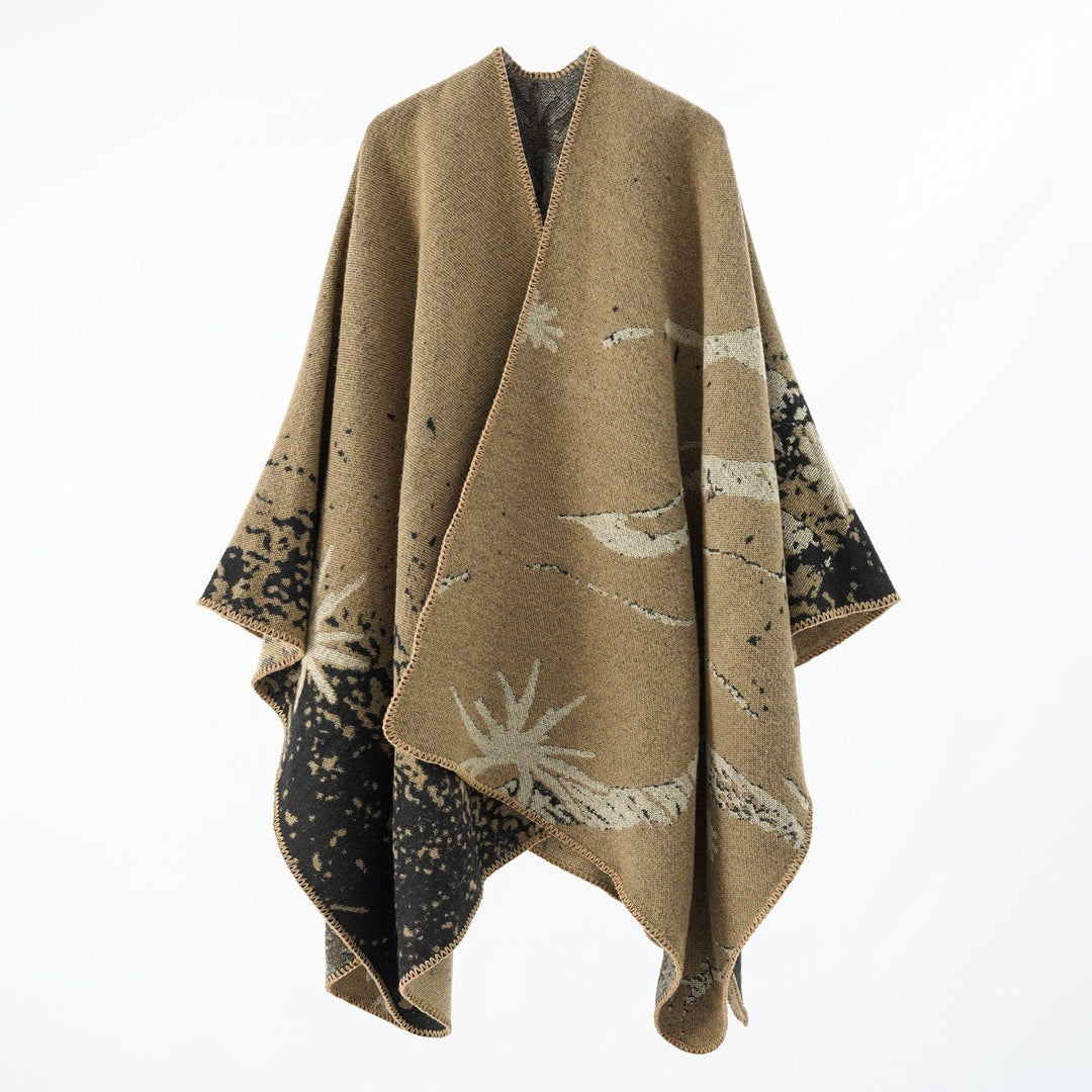 Dam Reversible Jacquard Wrap poncho i oversized Cape