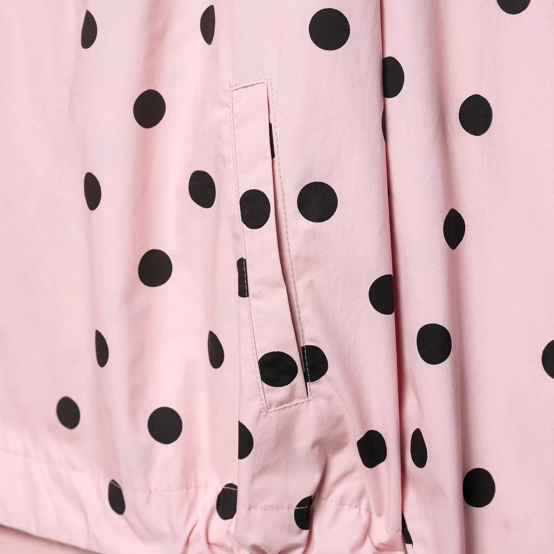 Dam Prickig Prick Kort Övergångsjacka med Hög Stå Krage, Drawstring och Oversize Ärmar