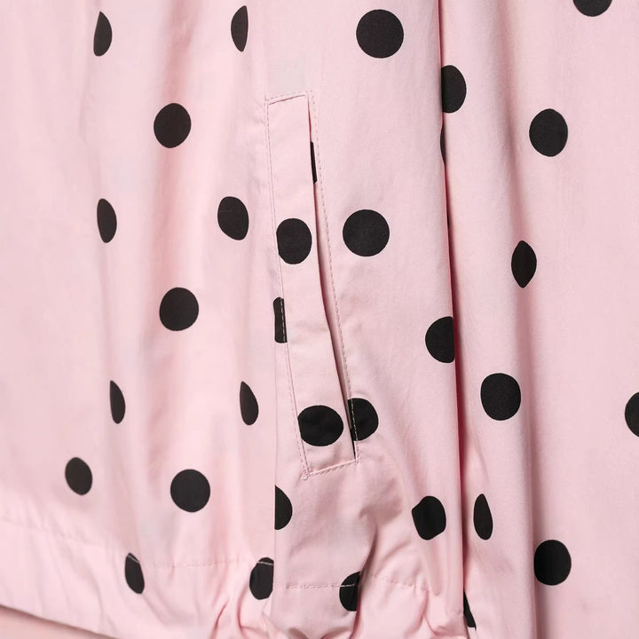 Dam Prickig Prick Kort Övergångsjacka med Hög Stå Krage, Drawstring och Oversize Ärmar