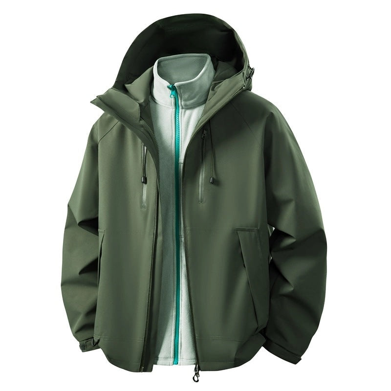 Herr Softshell Hybrid Jacka med Uttagbar Fleecefoder Vindskyddande Vattenavvisande