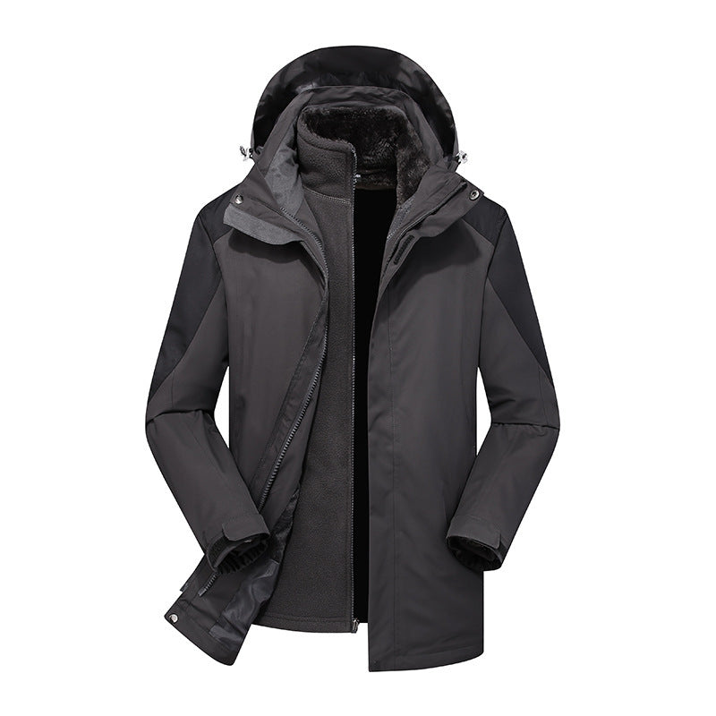 Dam Modular Softshell regn jacka med avtagbar fleece inner jacka och justerbar huva