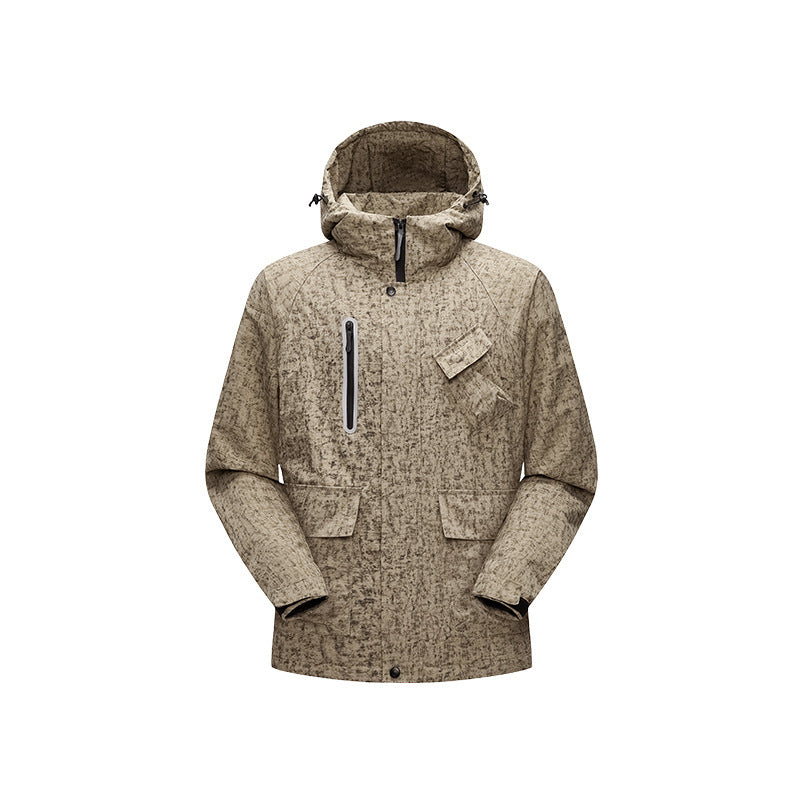 Herr Urban-Teknisk Fält Parkas med Hög Closing Krage, Angled Bröstficka och Dold Dragkedjor