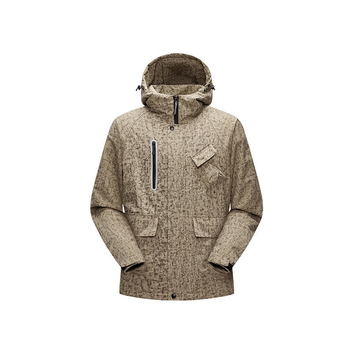 Herr Urban-Teknisk Fält Parkas med Hög Closing Krage, Angled Bröstficka och Dold Dragkedjor
