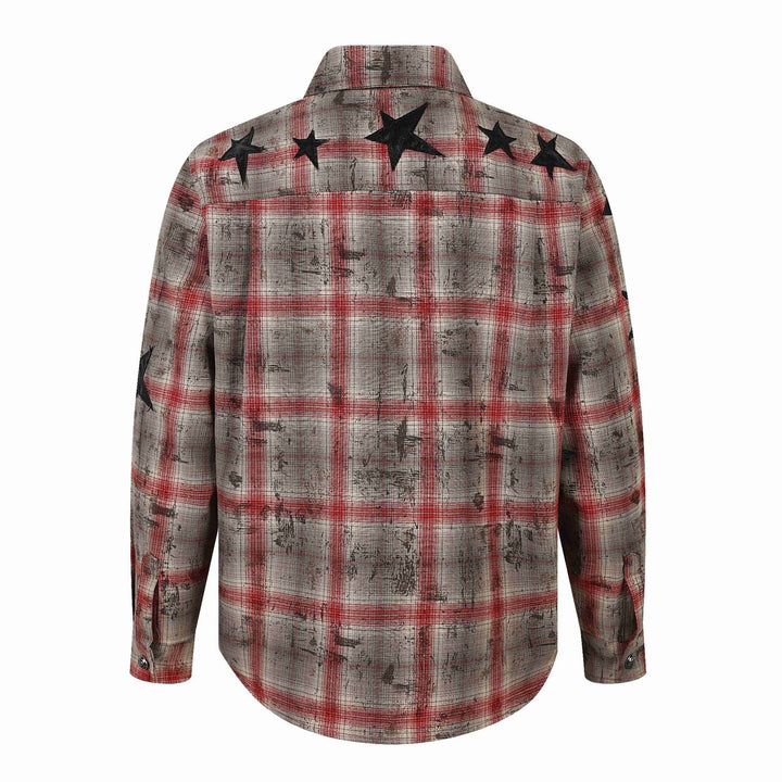 Dam Skjorta Jacka i Oversized Skärning med Star Appliqués