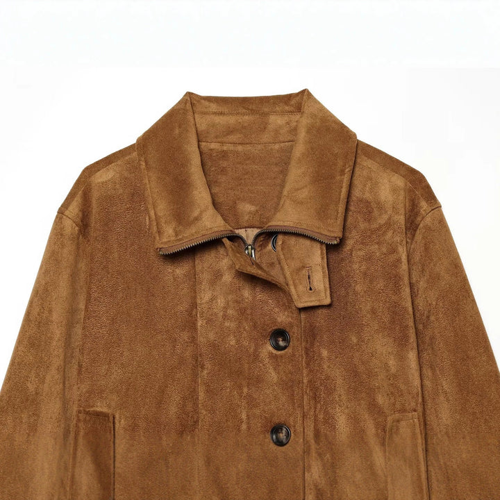 Dam Kort Jacka i Vintage Velour Stil med Dekorativ Knapp Knäppning och Elastic Nederkant