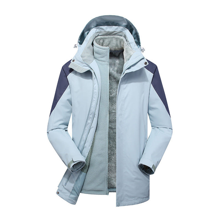 Dam två-layer softshelljacka med removable teddy fleece inner jacka och justerbar huva