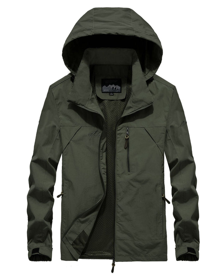 Herr Lätt Andningsbar Softshell Trekking Jacka med Huva och Mesh Foder