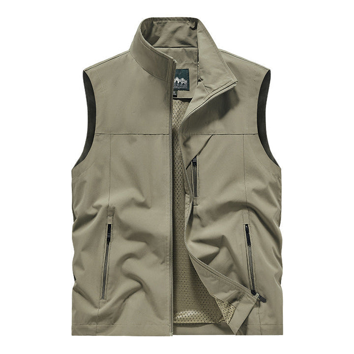 Herr ventilerande softshell Utomhus väst med Mesh innerfoder och fickor med dragkedja