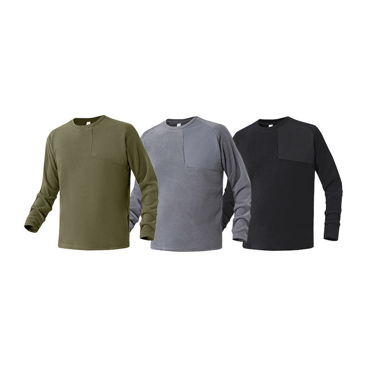 Herr Fleece-Langarmshirt med Asymmetrischer Brustpasse och Leichtem Stretch