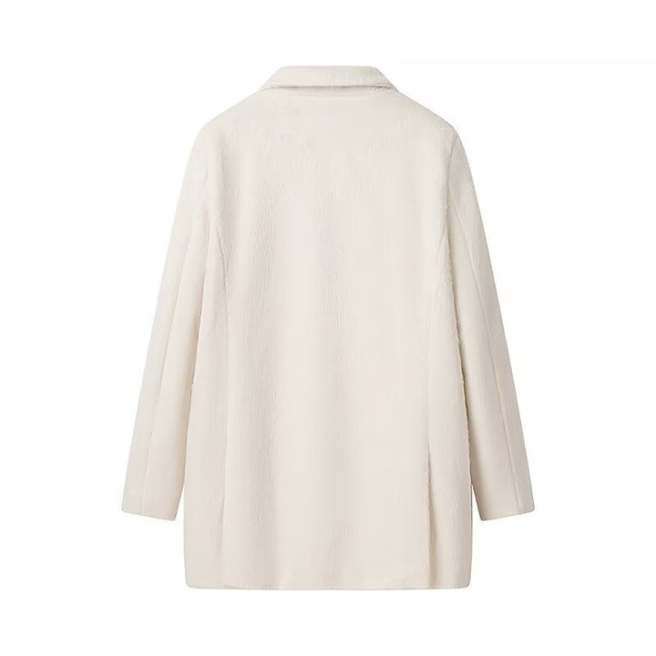 Dam vadderad oversize blazer kappa med slagkrage och utanpåfickor