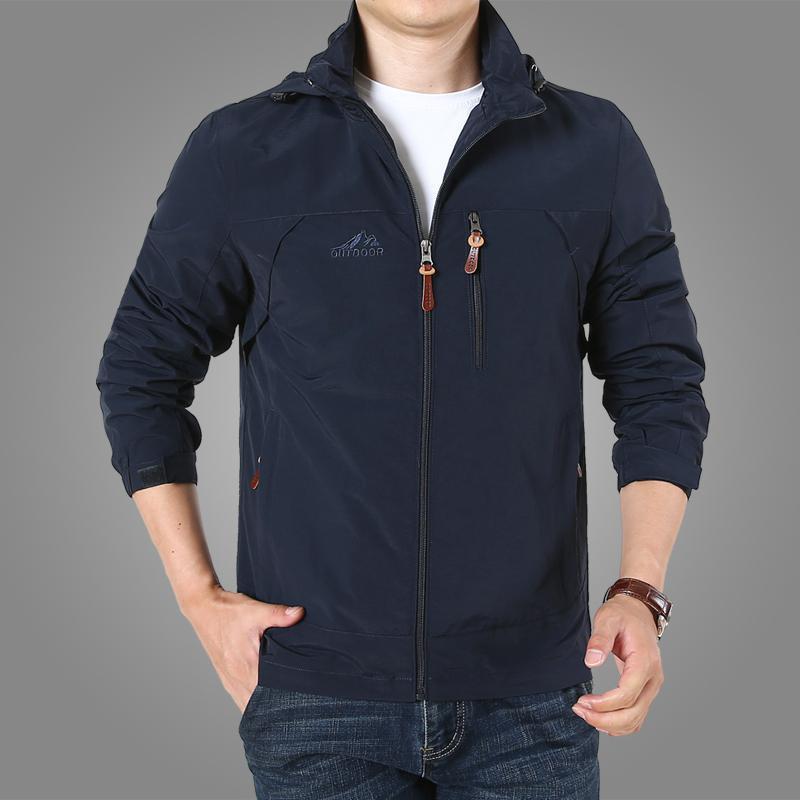 Herr Lätt Softshell Utomhus Jacka med Huva, Vind och Vattenavvisande Skal och Multifunctional Fickor