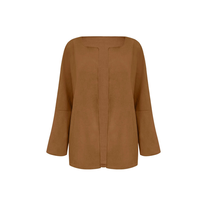 Dam lätt Open blazer med Draped Lapels och vida ärmar