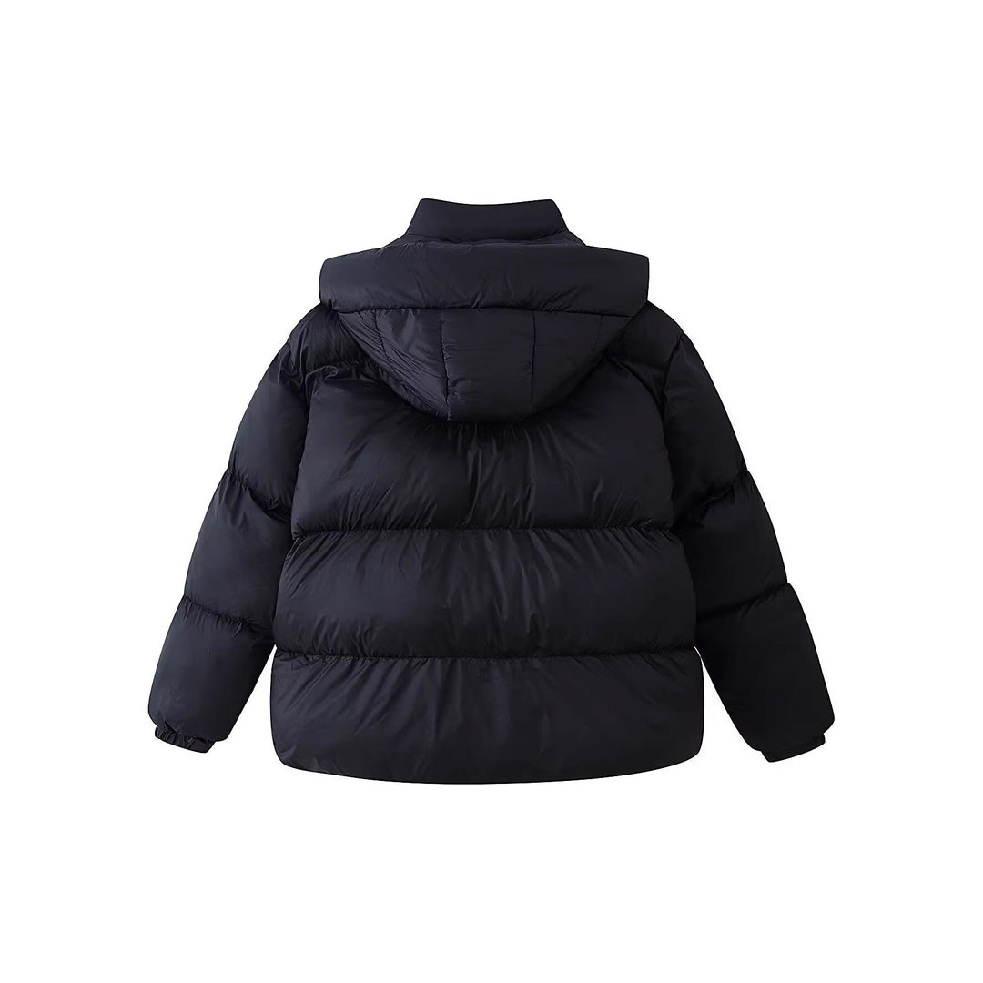 Dam kviltad oversize Parka med XXL huva och Flap fickor
