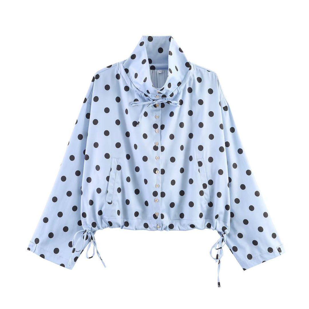 Dam lätt Windbreaker med Stand krage, Ties och dragsko