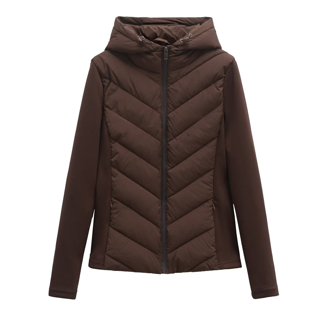 Dam Vadderad Jacka med Huva och Softshell Side Inserts