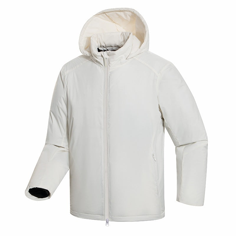 Herr Minimalistisk Termisk Luvtröja Jacka med Quiltad Insulation och Concealed Dragkedja