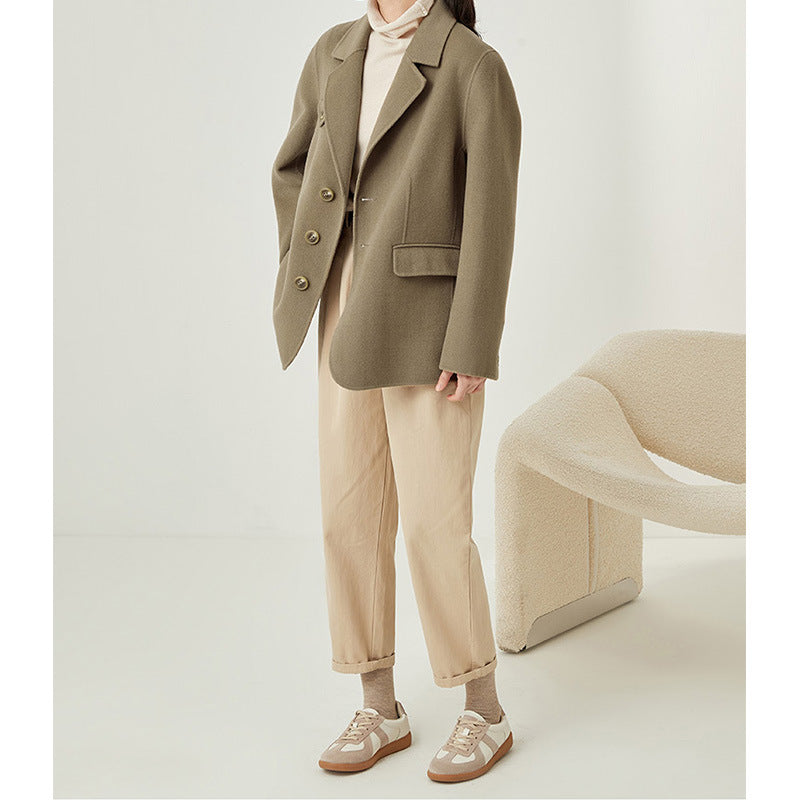 Dam elegant och bekväm ull jacka Drune