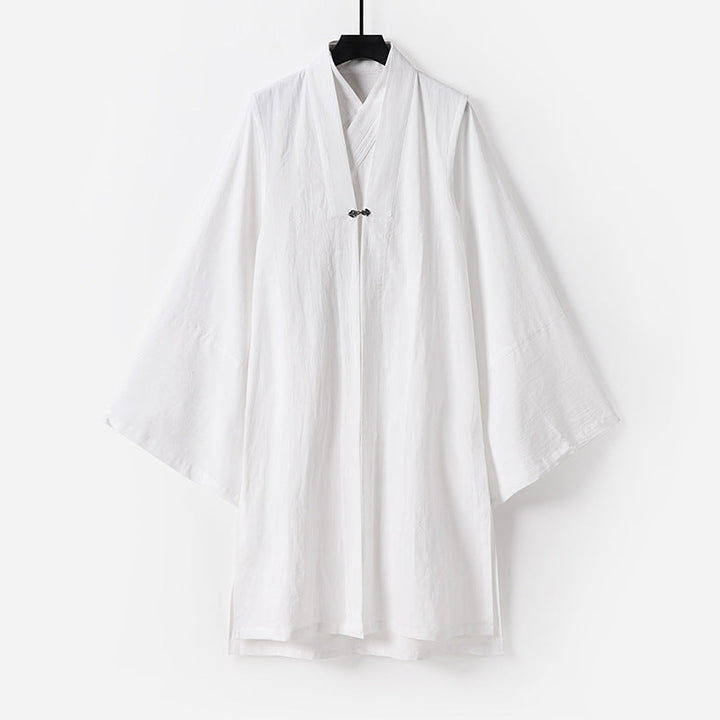Unisex Asian inspired oversize kimono jacka med trumpet ärmar och liten toggle stängning