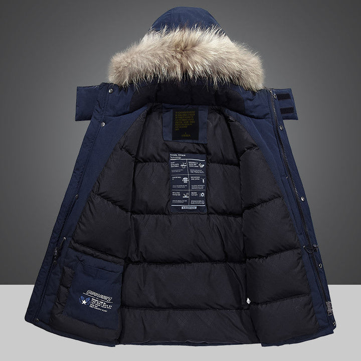 Herr Termisk Parka med Huva och Faux Fur Trim, Vattenavvisande och Multifunctional