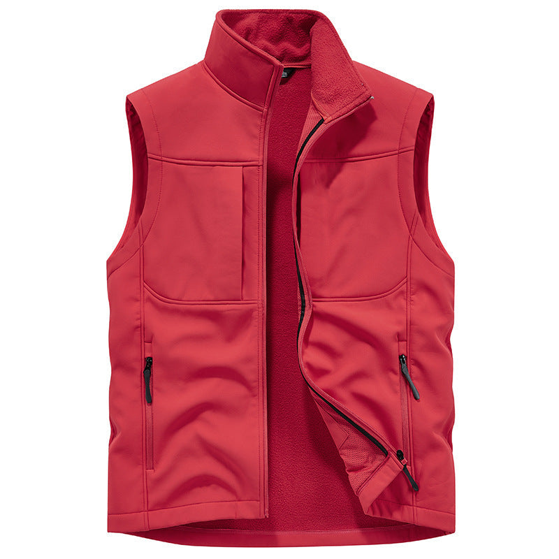Herr Funktionell Softshell Väst med Fleecefoder och Vindskyddande Membrane