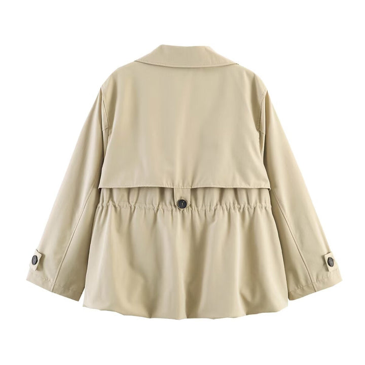 Dam Kort Trenchcoat med Drawstring Waist