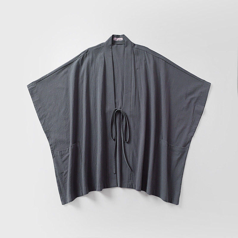 Dam oversize Kimono kofta med knytband och sidofickor