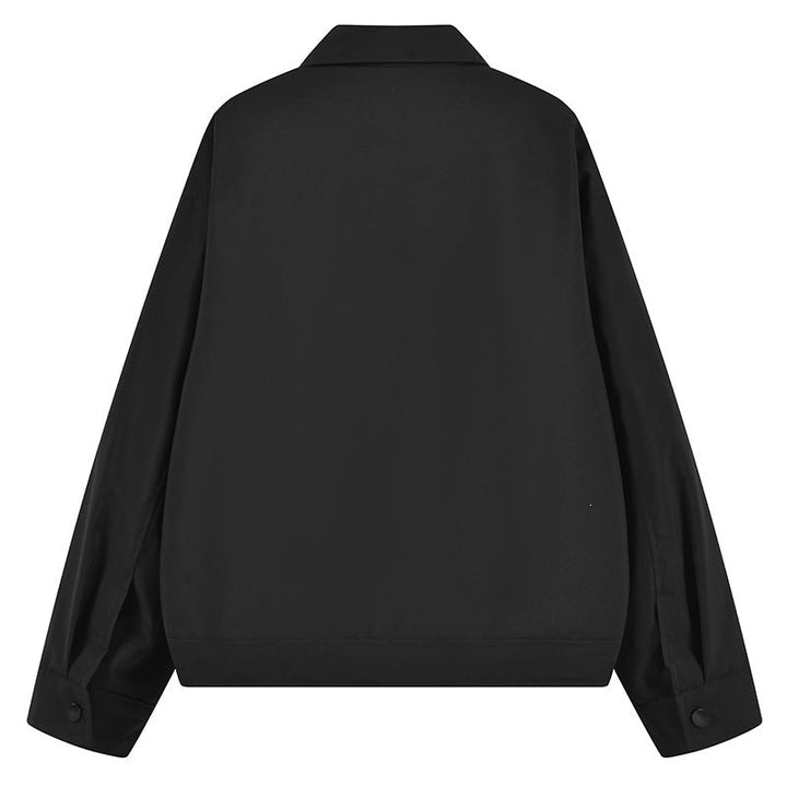 Herr Lätt Övergångsjacka med Skjortkrage, Dragkedja &amp; Embroidered Fram Slå