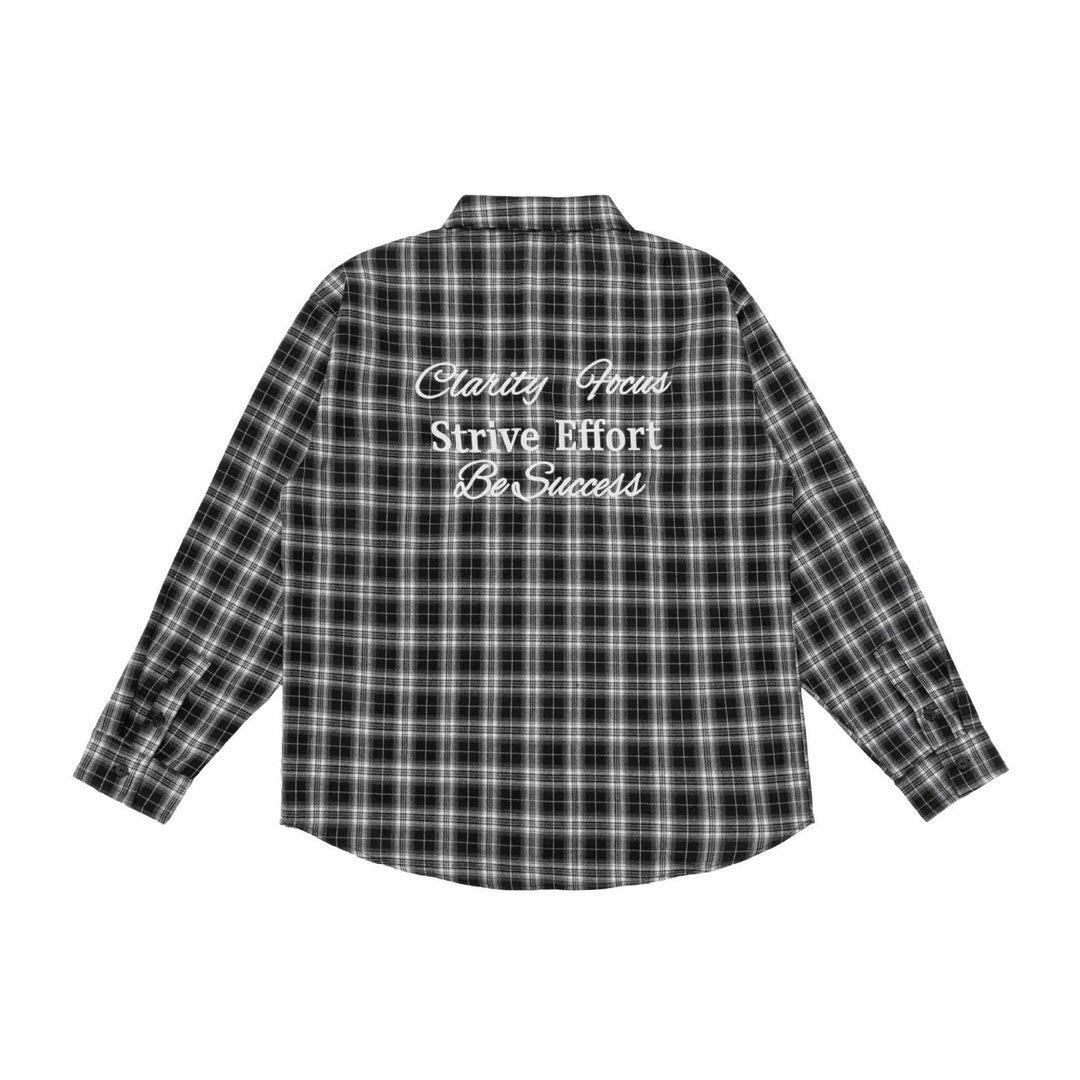 Unisex Boxig Flanell Skjorta Jacka med Rounded Fåll och Embroidered Bröst Logo